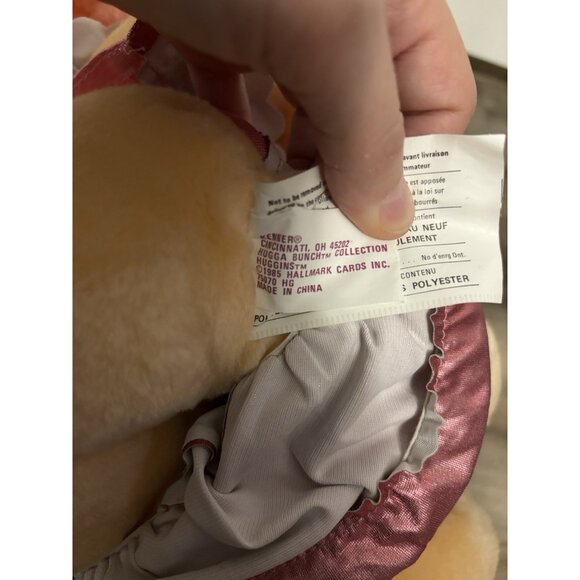 VTG. Kenner 1985 HUGGA BUNCH 17" HUGGINS Doll Curly Pink Hair Blue Eyes Plush - Picture 5 of 11